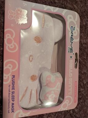 Hello Kitty Pink Travel Sleep Mask with Rose Gold Accents 50th Anniversary